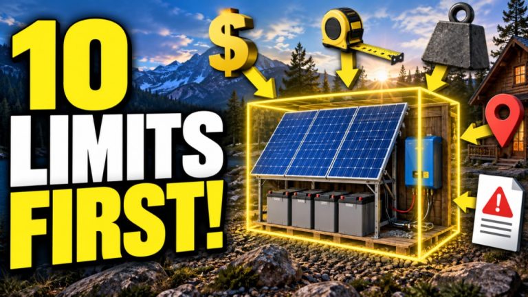 Solar panels and batteries boxed in by budget, space, weight, location and installation limits